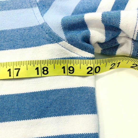 IZOD Advantage Performance Polo T-Shirt Stretch Short Sleeve Stripe Blue White M - Picture 10 of 12